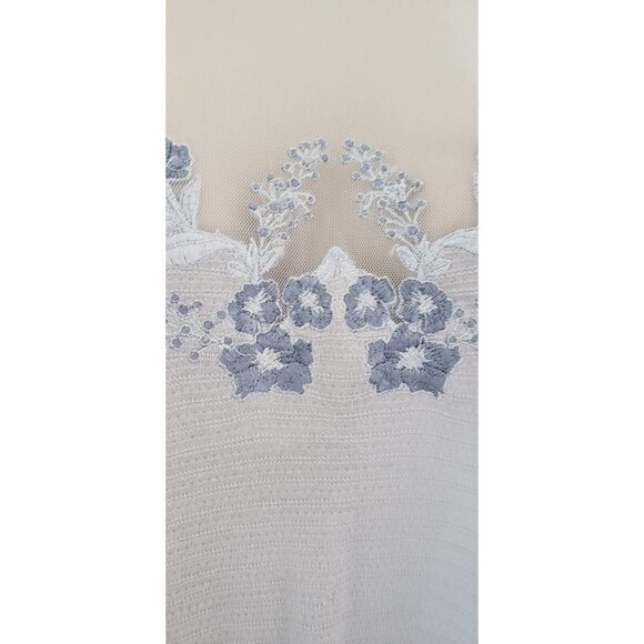 FREE PEOPLE SAHELI EMBROIDERED MESH FLORAL GLACIER ICE BLOUSE  TOP SIZE  MEDIUM - Picture 6 of 9
